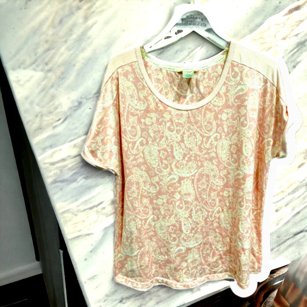 Lucky Brand Paisley Knit Top XXL!